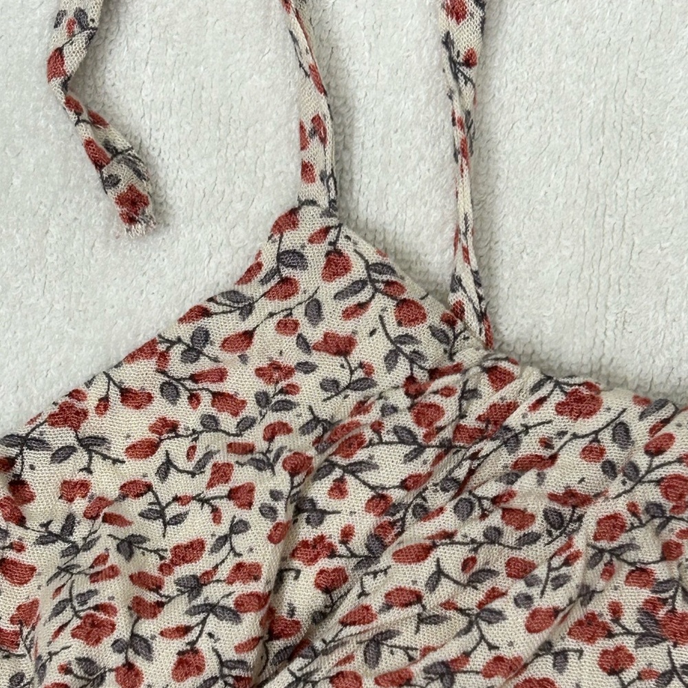 Tie-Strap Crop Bra Top Flower Pattern Altar'd State Sz Large - Picture 4 of 6